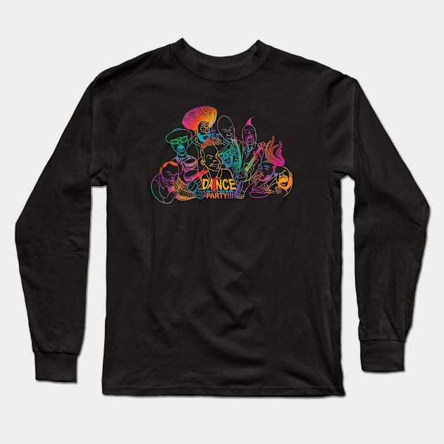 Dance Sing Party Jimmy Fallon and The Roots Black T-shirt Long Sleeve T-Shirt by Draw The Line